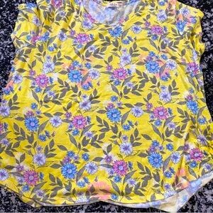 Style & Co WOMENS 3X fitted floral short sleeve top